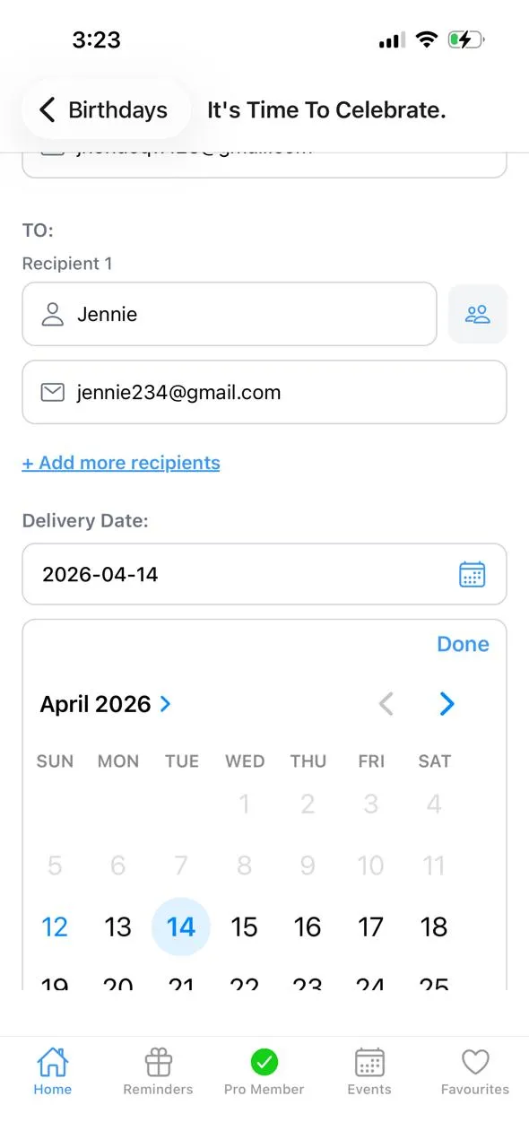 Scheduling feature