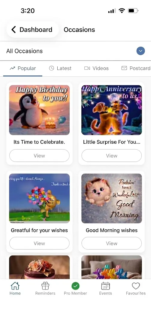 App interface